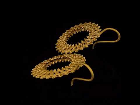 Video of Sophia Epp's Contemporary Silver 22k Gold Plate Orient Circles III Statement Earrings Available on DESIGNYARD.com and in our Jewellery Shop Dublin, Ireland. Free Worldwide Shipping with DHL.