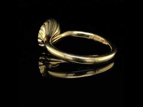 Andrew Geoghegan 18k Yellow Gold Green Tourmaline Diamond Cannele Twist Engagement Ring