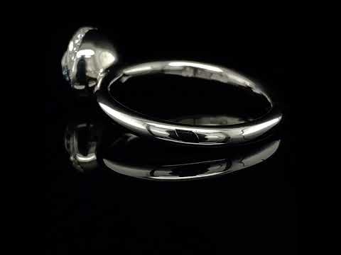Andrew Geoghegan Platinum Blue Sapphire Diamond Clair De Lune Engagement Ring