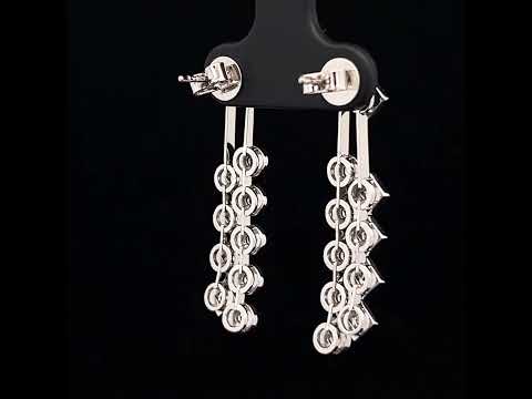 Video of Ronan Campbell's Contemporary Elegant 18k White Gold Diamond Dance Drop Statement Earrings. Available on DESIGNYARD.com and in our Jewellery Shop Dublin, Ireland. Free Worldwide Shipping with DHL.