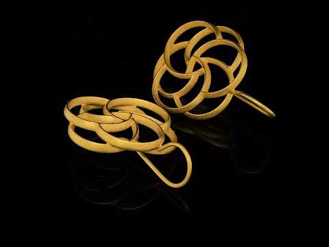 Video of Sophia Epp's Contemporary Silver 22k Gold Plate Christmas Rose Statement Earrings. Available on DESIGNYARD.com and in our Jewellery Shop Dublin, Ireland. Free Worldwide Shipping with DHL.