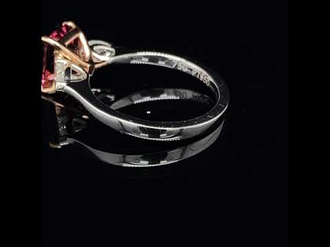 Video of Elegant Platinum 18k Rose Gold Pink Tourmaline Pear Engagement Ring. Available on DESIGNYARD.com and in our Jewellery Shop Dublin, Ireland. Free Worldwide Shipping with DHL.