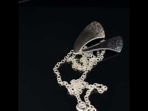 Cassie McCann irish handmade Sterling Silver Oxidised Coastline Double Pendant DESIGNYARD number 1 for contemporary jewellery Dublin Ireland.