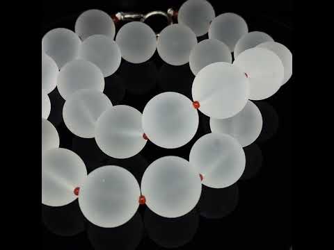 Video of Inga Reed's Sterling Silver Frosted Rock Crystal Carnelian Necklace. Available on DESIGNYARD.com and in our Jewellery Shop Dublin, Ireland.