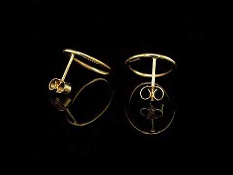 Video of Heather O'Connor's Contemporary Silver Yellow Gold Oval Cascade Statement Earrings. Available on DESIGNYARD.com and in our Jewellery Shop Dublin, Ireland.