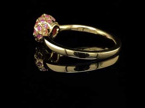 Andrew Geoghegan - 18k Yellow Gold Ruby Asteria alternative Engagement Ring - DESIGNYARD contemporary jewellery Dublin Ireland.