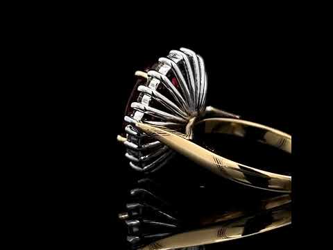 Video of Ronan Campbell's 18k Yellow White Gold Pink Tourmaline Magna Diamond Statement Ring. Available on DESIGNYARD.com and in our Jewellery Shop Dublin, Ireland. Free Worldwide Shipping with DHL.