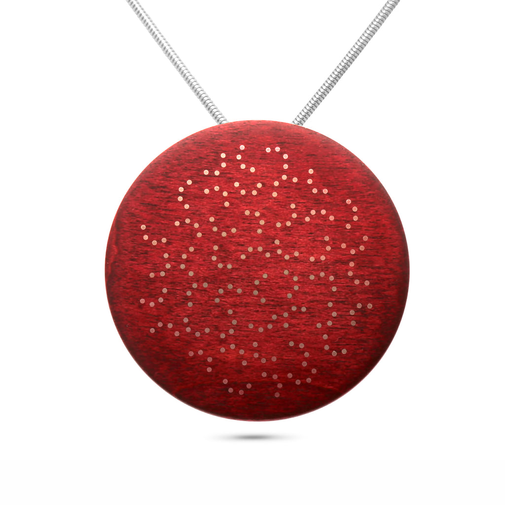 Photograph 1 of Roger Bennet's Sterling Silver Maple Swirls Inlaid Pendant. Available on DESIGNYARD.com and in our Jewellery Shop Dublin, Ireland. #1 for Contemporary Irish Jewellery.