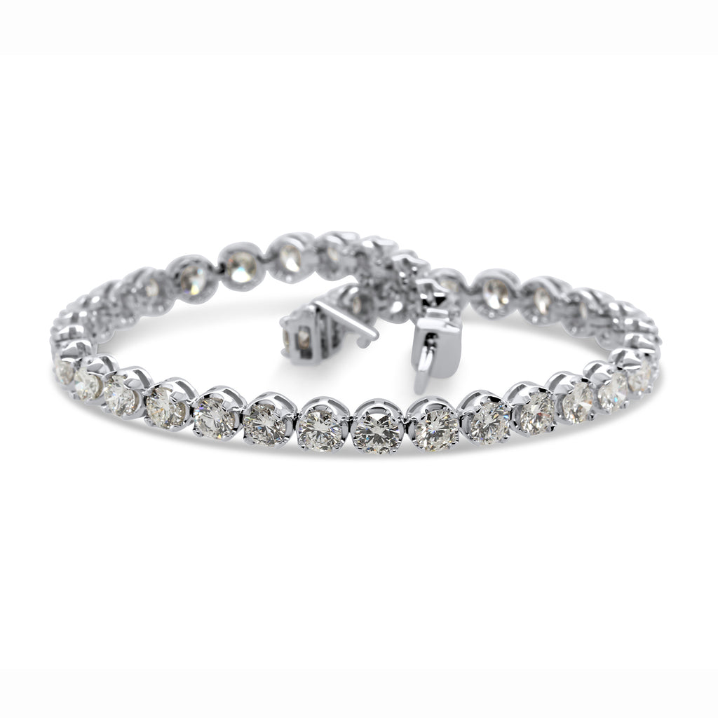 18k White Gold 7.02ct Linea Diamond Tennis Bracelet