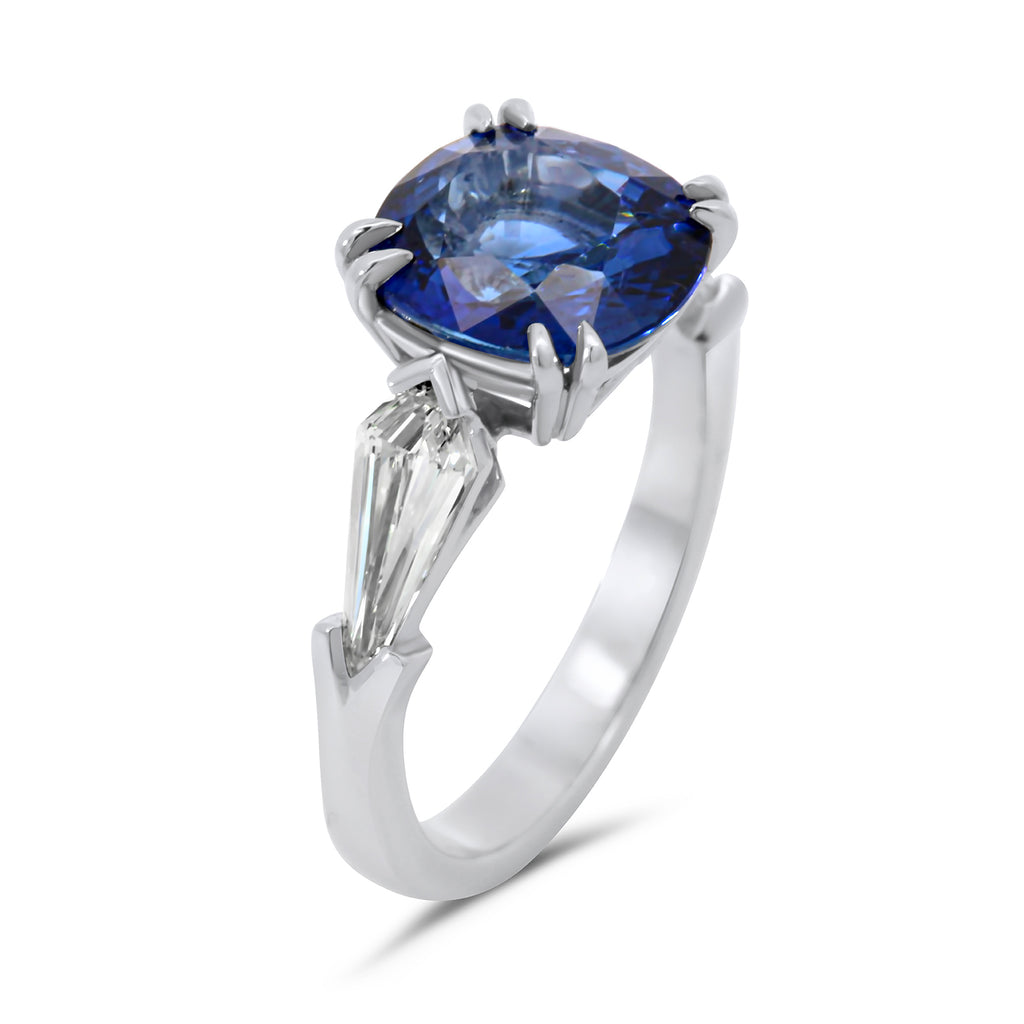 ronan campbell bespoke platinum blue sapphire magnifent kite diamond engagement ring designyard dublin ireland