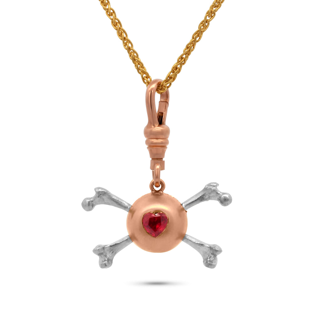 Photograph 3 of Sam Lafford's 18k Rose Gold & Platinum HeartBroken Grá Necklace. Available on DESIGNYARD.com and in our Contemporary Jewellery Shop Dublin, Ireland. Number 1 for Contemporary Jewellery.