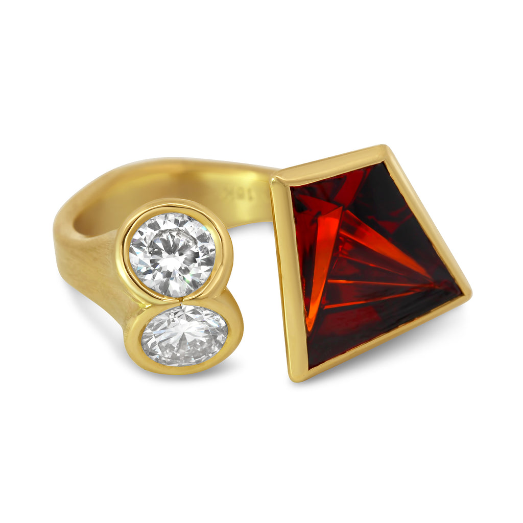 sam lafford munsteiner garnet diamond shamwari statement ring designyard contemporary jewellery gallery dublin ireland