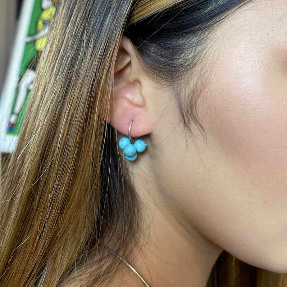 Sophia Epp - Sterling Silver Blue Turquoise Grape Earrings - DESIGNYARD, Dublin Ireland.