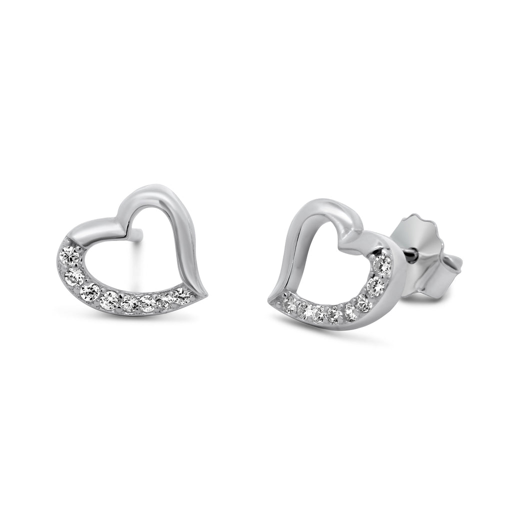 Photograph 1 of Sterling Silver Heart Stud Earrings. Available on DeSIGNYARD.com and in our Jewellery Shop Dublin, Ireland. Shipping Worldwide.
