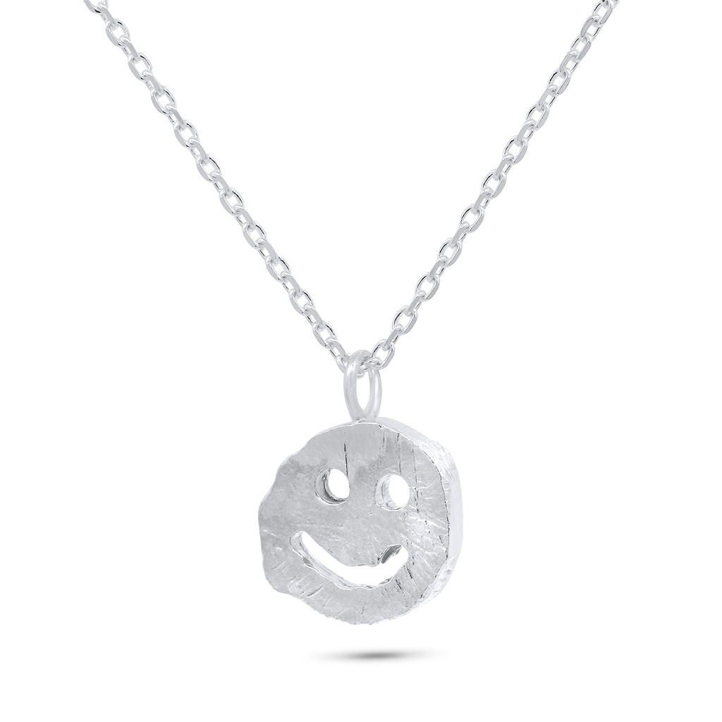 Photograph 1 of Xavier Lafford's Sterling Silver Chunky Smiley Face Pendant. Available on DESINYARD.com and in our Jewellery Shop Dublin, Ireland. Worldwide Shipping with DHL.