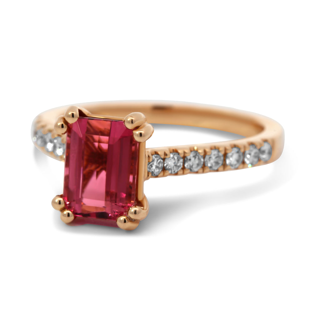 Ronan Campbell - 18k Rose Gold Pink Tourmaline Diamond Ring - DESIGNYARD, Dublin Ireland.