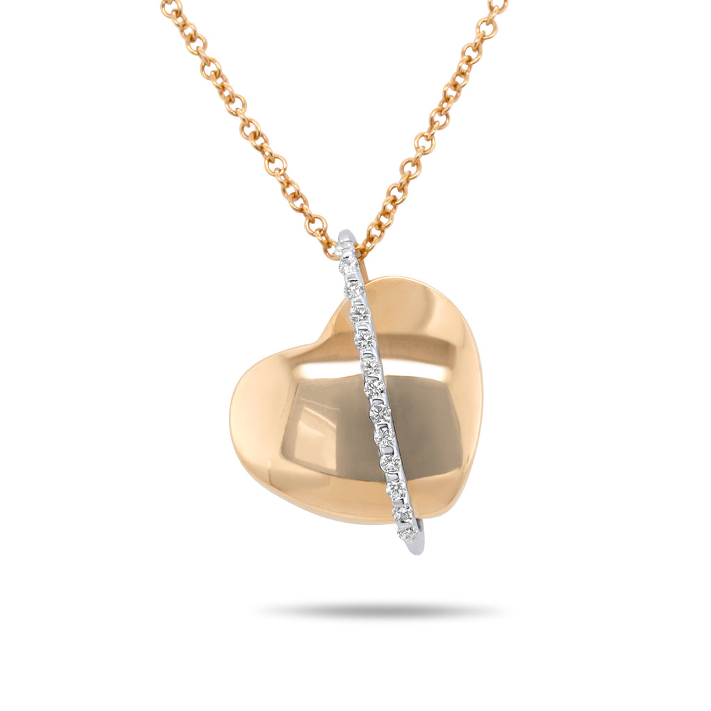 Ronan Campbell - 18k Rose White Gold Diamond Heart Pendant - DESIGNYARD, Dublin Ireland.