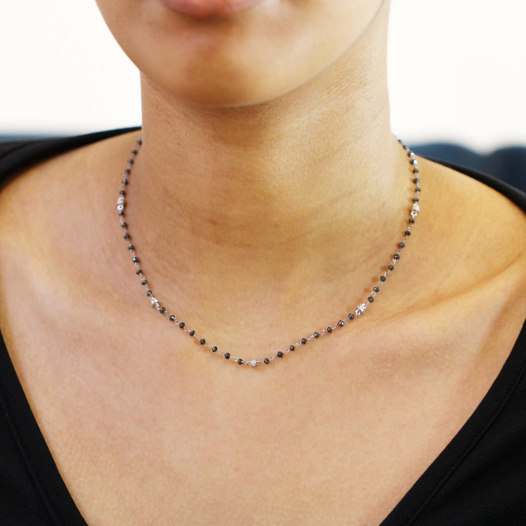 Ronan Campbell - 18k White Gold 6.92ct Black Diamond Necklace - DESIGNYARD, Dublin Ireland.