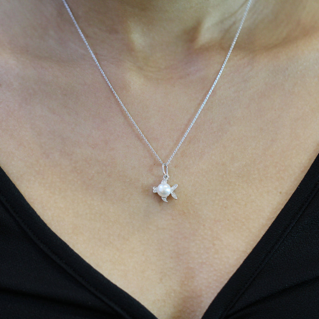Ronan Campbell - 18k White Gold Diamond Pearl Goldfish Pendant - DESIGNYARD, Dublin Ireland.