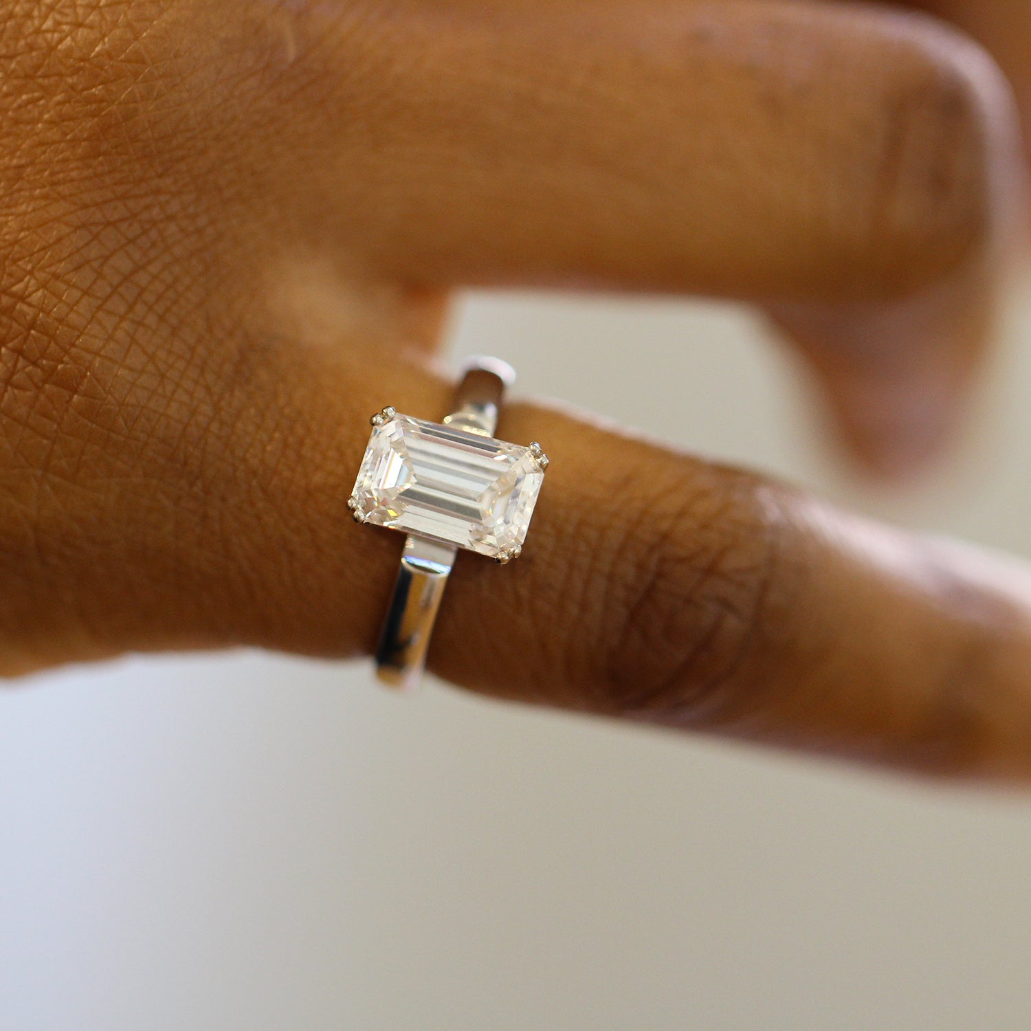 White emerald outlet engagement rings