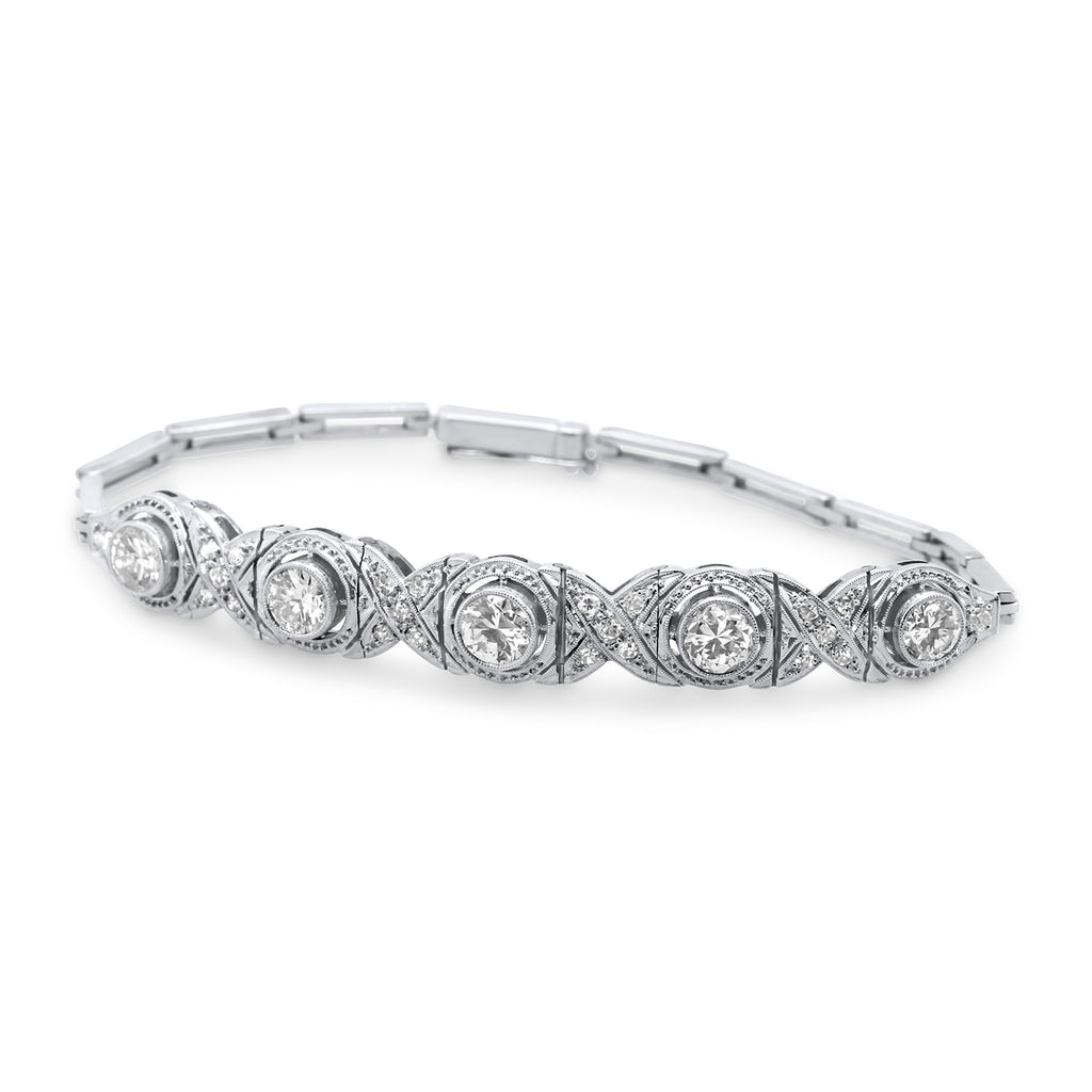 DesignYard - 18k White Gold and Platinum Diamond Bracelet - DESIGNYARD, Dublin Ireland.