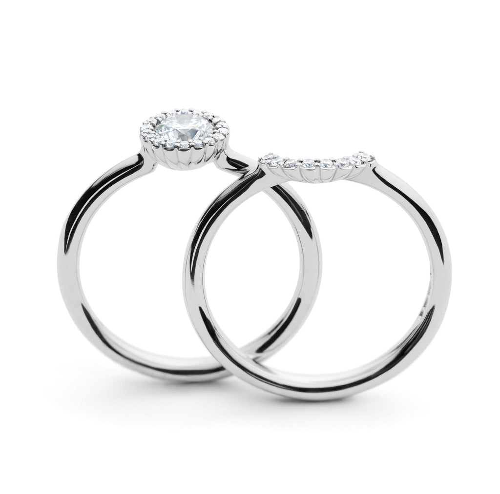 Andrew Geoghegan - 18k White Gold Diamond Cannele Wedding Ring - DESIGNYARD, Dublin Ireland.