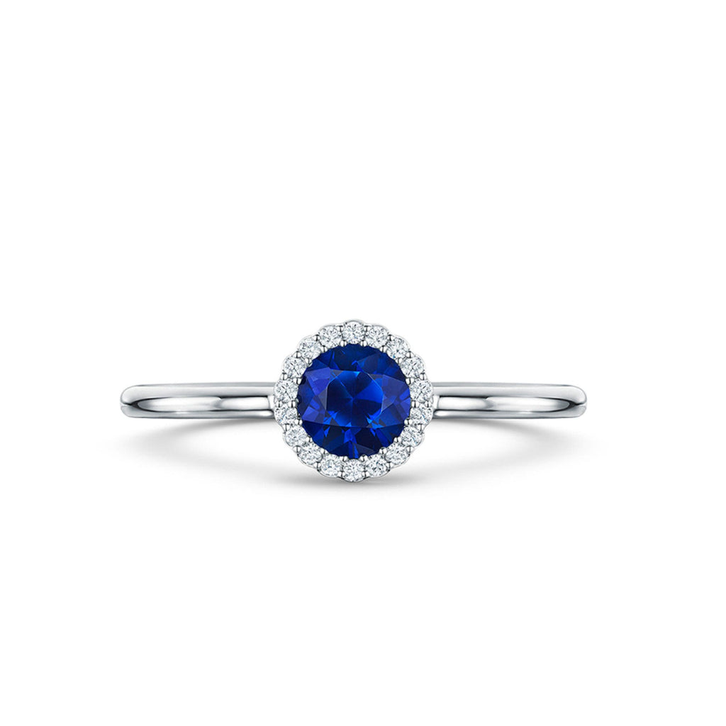 Andrew Geoghegan - Platinum Blue Sapphire Diamond Cannele Ring - DESIGNYARD, Dublin Ireland.