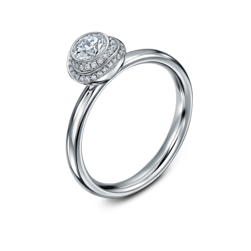 Andrew Geoghegan - Platinum Diamond Clair De Lune engagement Ring - DESIGNYARD contemporary jewellery Dublin Ireland.