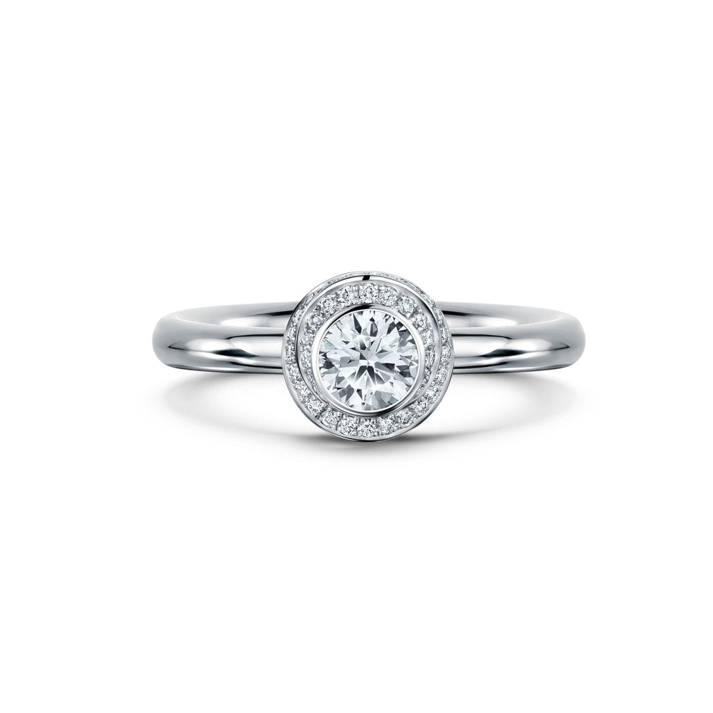 Andrew Geoghegan - Platinum Diamond Clair De Lune engagement Ring - DESIGNYARD contemporary jewellery Dublin Ireland.