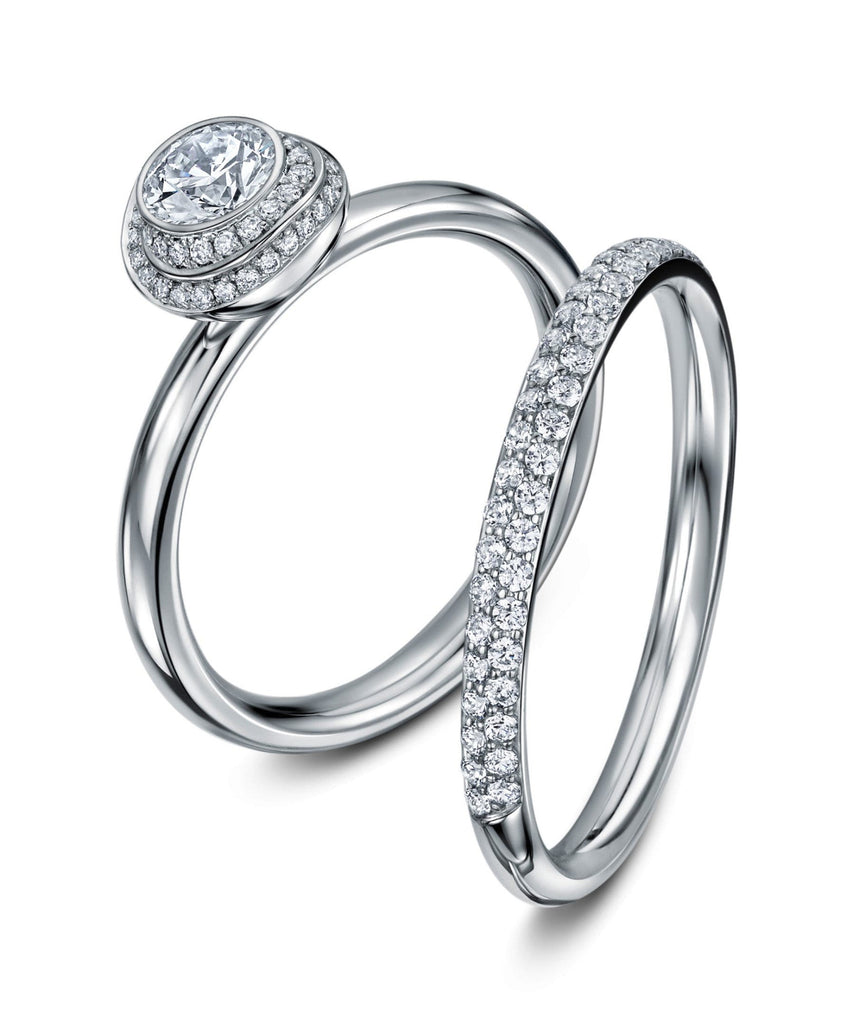 Andrew Geoghegan - Platinum Diamond Clair De Lune Wedding Ring - DESIGNYARD, Dublin Ireland.