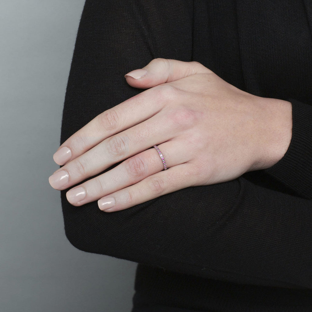 Andrew Geoghegan - 18k White Gold Pink Sapphire Eternity Ring - DESIGNYARD, Dublin Ireland.