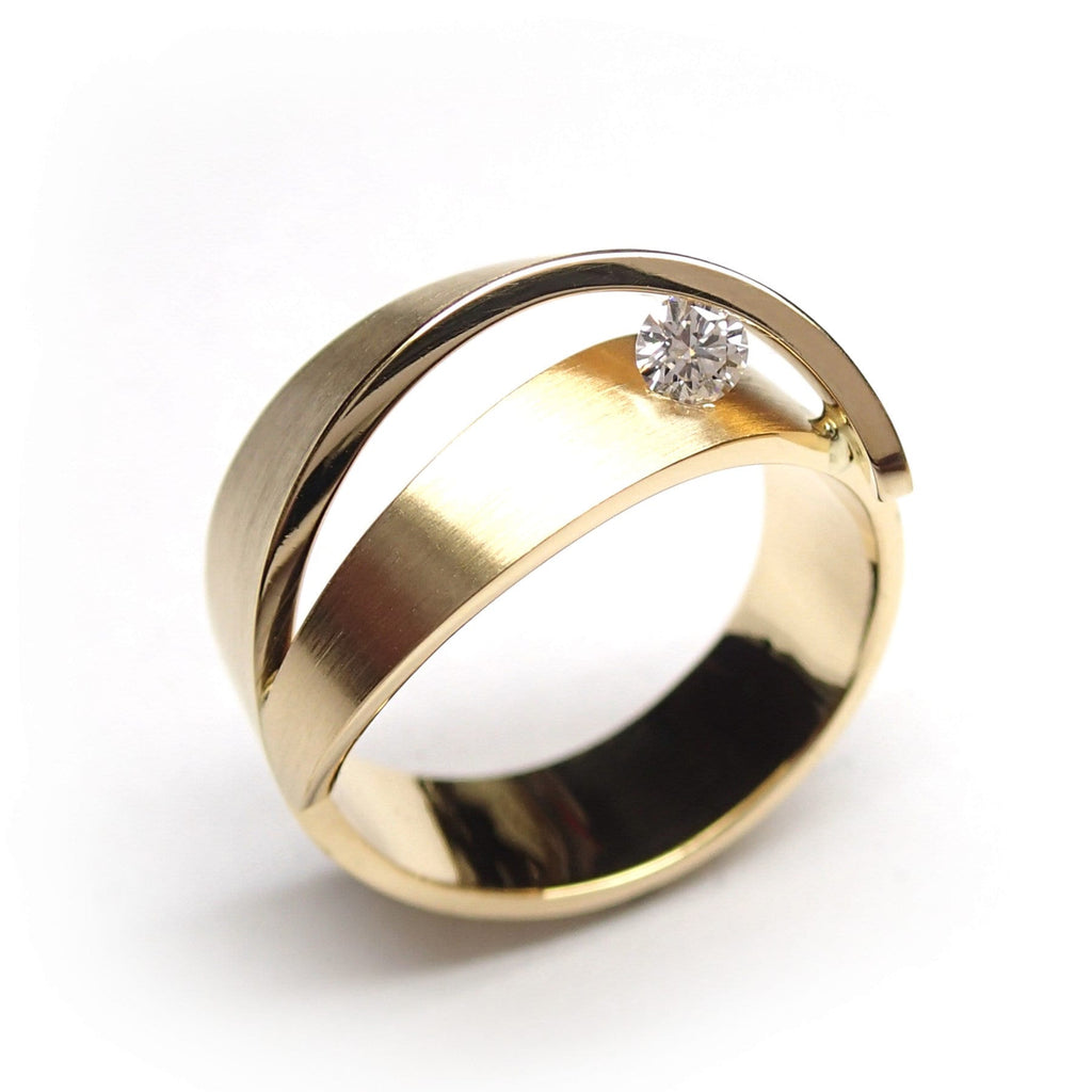 Cardillac - 14k Yellow Gold Diamond Orchid Ring - DESIGNYARD, Dublin Ireland.