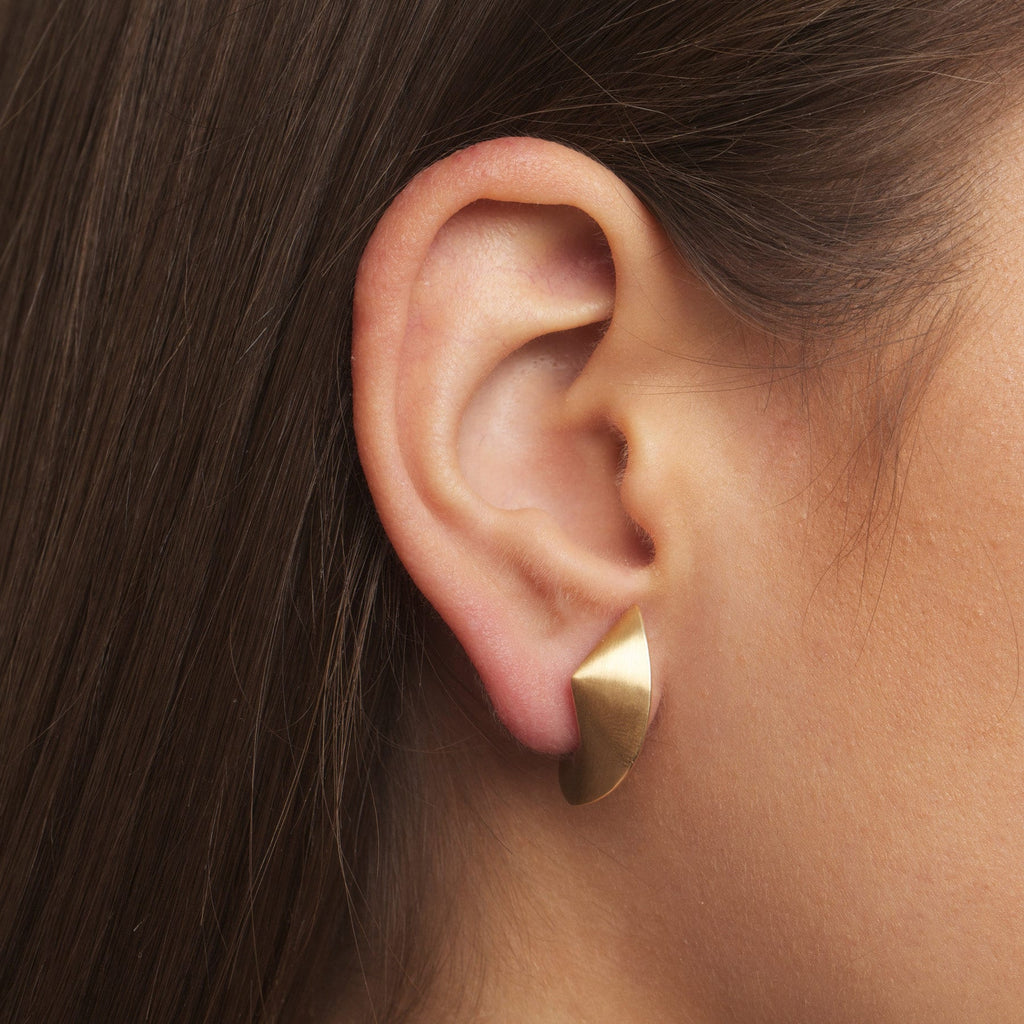 Photograph 2 of Cardillac's Contemporary 14k Yellow Gold Wrap Statement Earrings. Available on  DESIGNYARD.com and in our Jewellery Shop Dublin, Ireland. Free Worldwide Shipping with DHL.