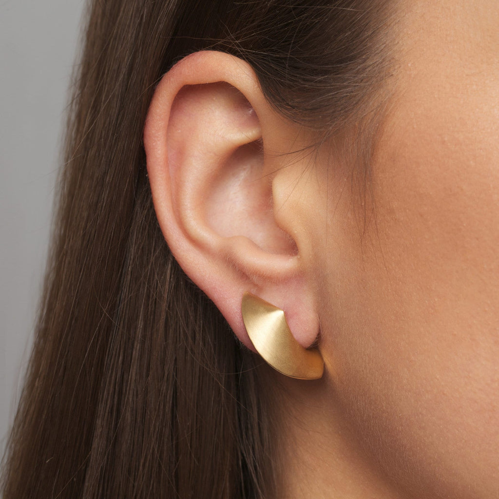 Photograph 3 of Cardillac's Contemporary 14k Yellow Gold Wrap Statement Earrings. Available on  DESIGNYARD.com and in our Jewellery Shop Dublin, Ireland. Free Worldwide Shipping with DHL.