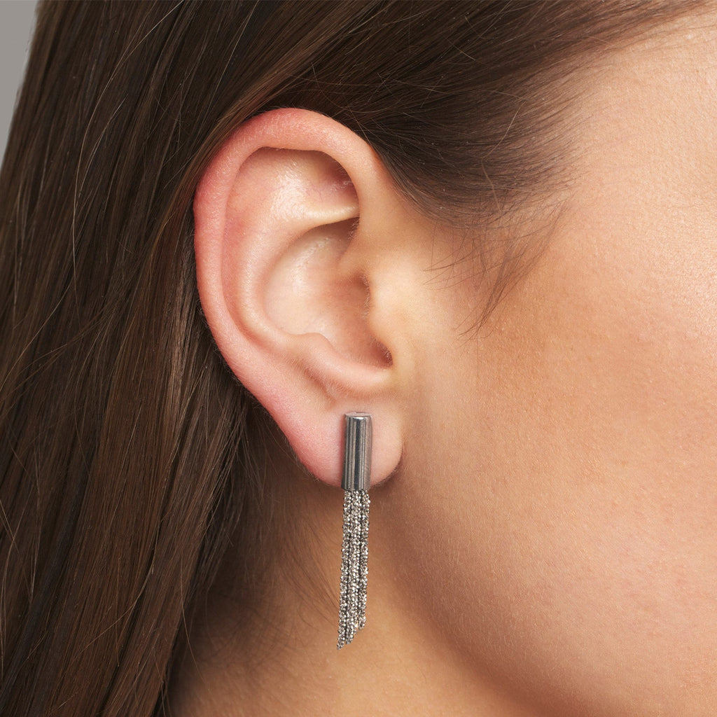 Photograph 2 of Claudia Milic Sterling Silver Shine Short Earrings. Handmade in Germany. Available on DESIGNYARD.com and in our Jewellery Shop Dublin, Ireland. Free Worldwide Shipping with DHL.