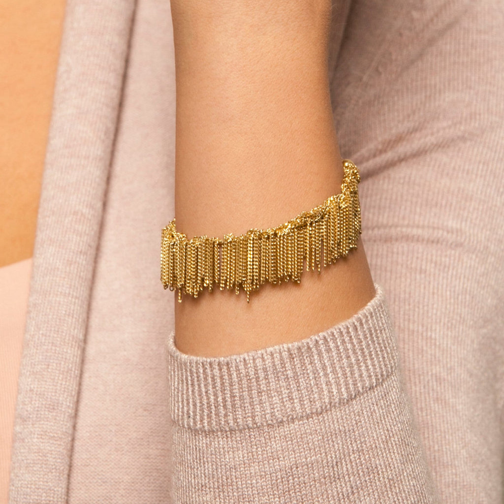 Photograph 3 of Claudia Milic's Contemporary Sterling Silver Gold Siara Bracelet. Available on DESIGNYARD.com and in our jewelry gallery Dublin, Ireland. Free Worldwide Shipping with DHL.