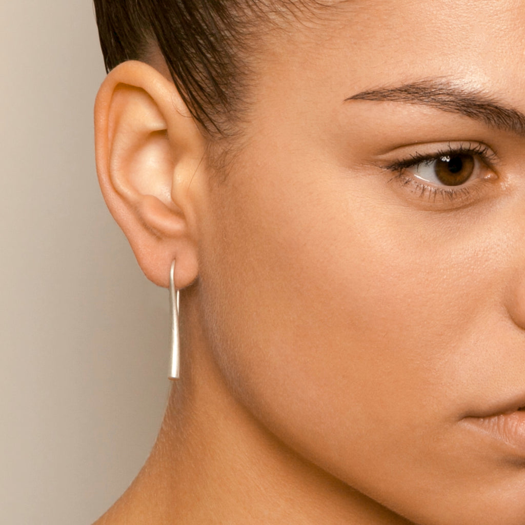 Erik Urbschat - Sterling Silver Konus Hook Earrings - DESIGNYARD, Dublin Ireland.