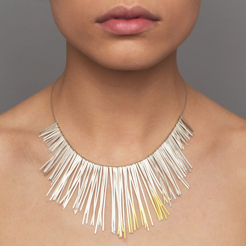 Kokkino - Shimmer Large 24k Yellow Gold Plated Silver Necklace - DESIGNYARD, Dublin Ireland.