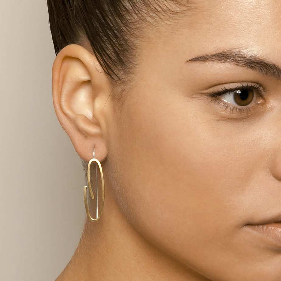 Manu - Silver 22k Yellow Gold Bi-Metal Swirl Earrings - DESIGNYARD, Dublin Ireland.