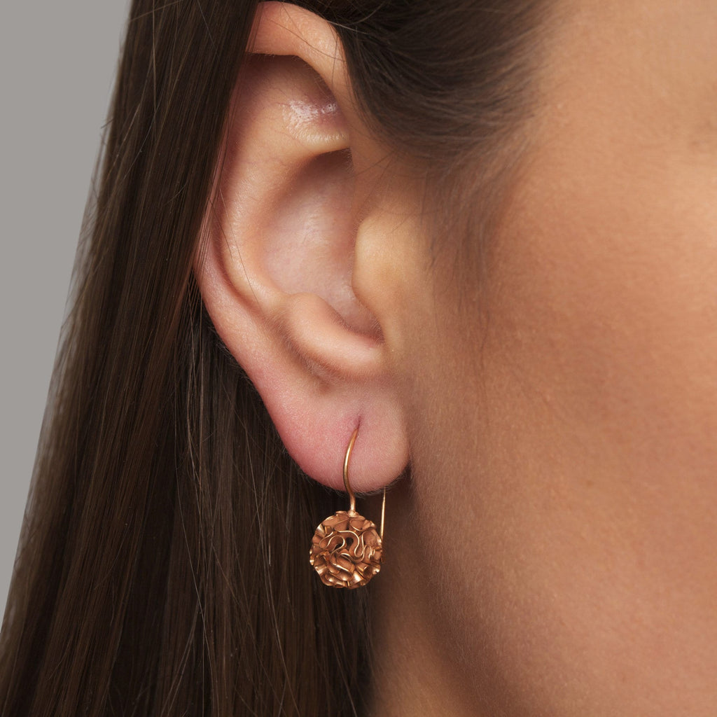 Myriam Oude Vrielink - 14k Rose Gold Coral Earrings - DESIGNYARD, Dublin Ireland.