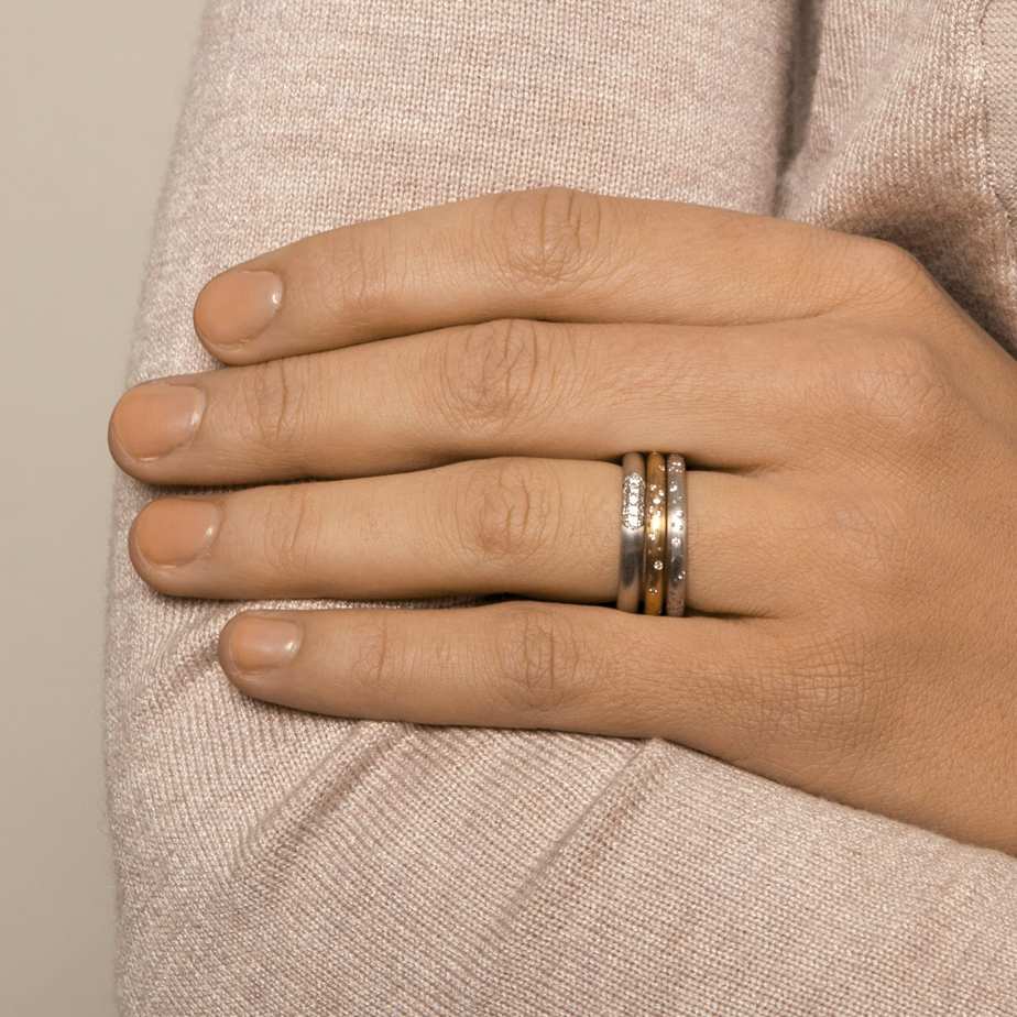 Photograph 5 of Meister's Contemporary 18k Rose Gold Diamond Constellation Eternity Ring. Available on DESIGNYARD.com and in Jewellery Shop Dublin, Ireland. Free Worldwide Shipping with DHL.