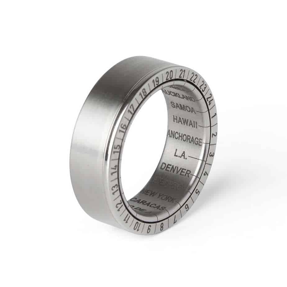 Photograph 1 of Meister's Contemporary Titanium Girello World Time Ring. Available on DESIGNYARD.com and in our Jewellery Shop Dublin, Ireland. Free Worldwide Shipping with DHL.