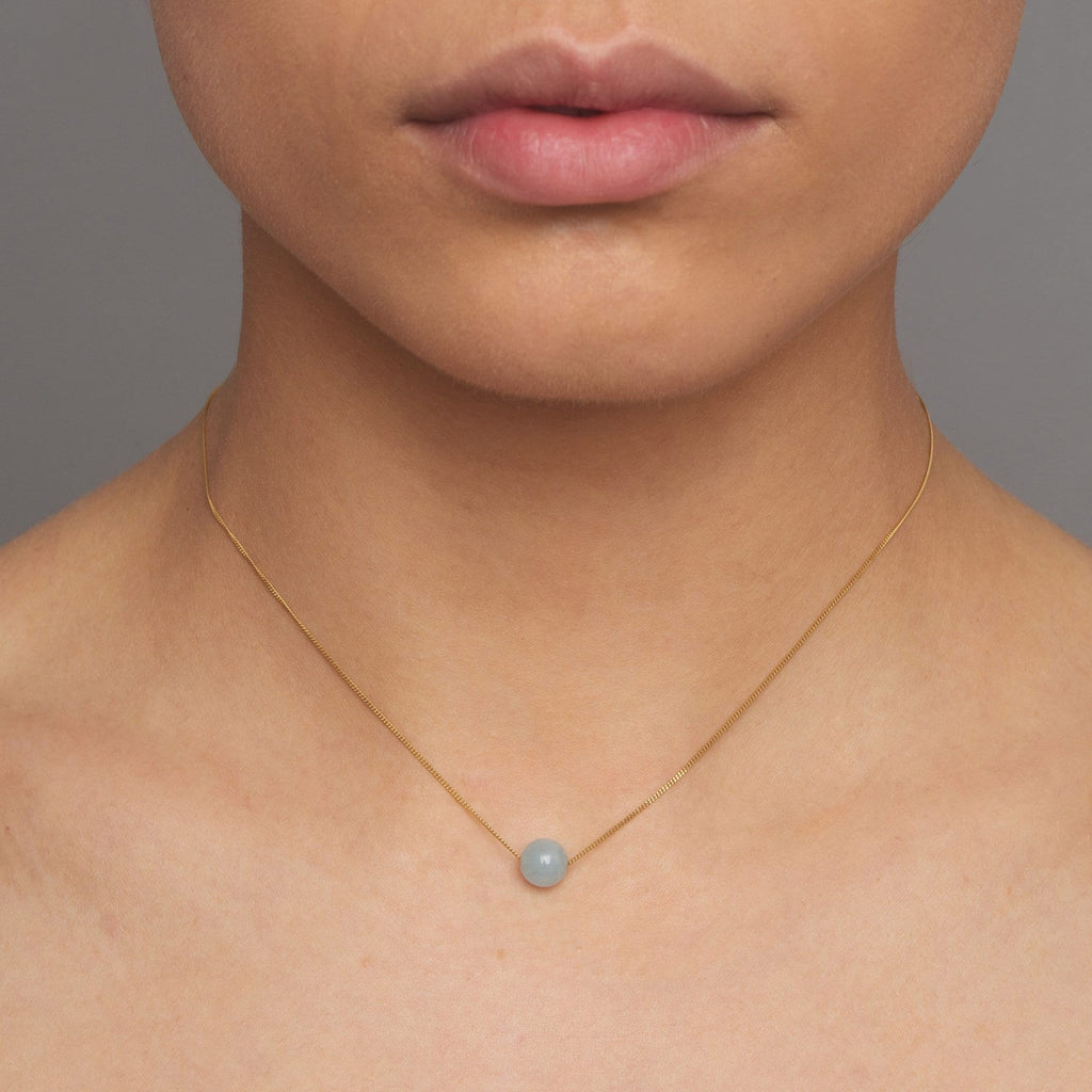 Nicole Van Der Wolf - 9k Yellow Gold Blue Beryl Necklace - DESIGNYARD, Dublin Ireland.