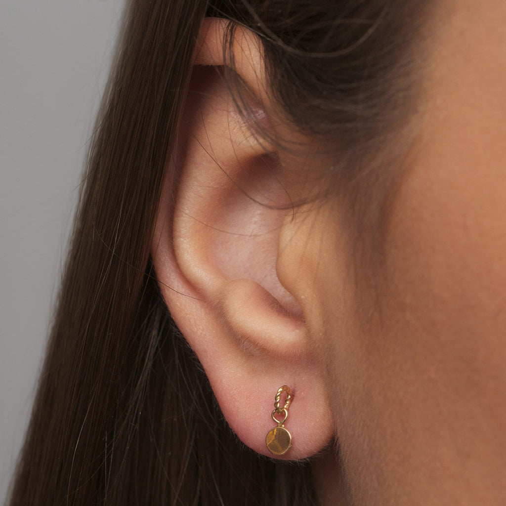 Neeltje Huddleston Slater - 14k Yellow Gold Leaf Earrings - DESIGNYARD, Dublin Ireland.