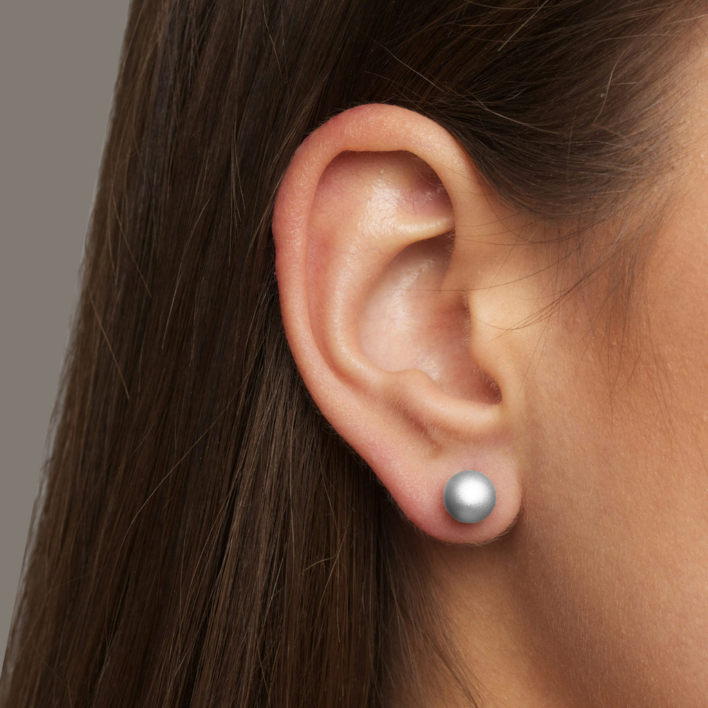 Ursula Muller - Silver Steel Aluminium Stud Earrings - DESIGNYARD, Dublin Ireland.