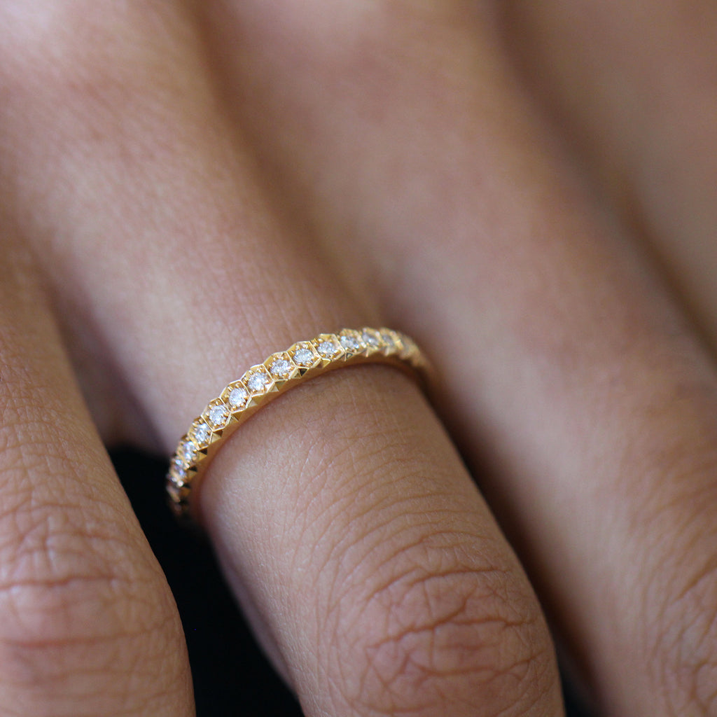 Andrew Geoghegan - 18k Rose Gold Diamond Chapiteau Wedding Ring - DESIGNYARD, Dublin Ireland.