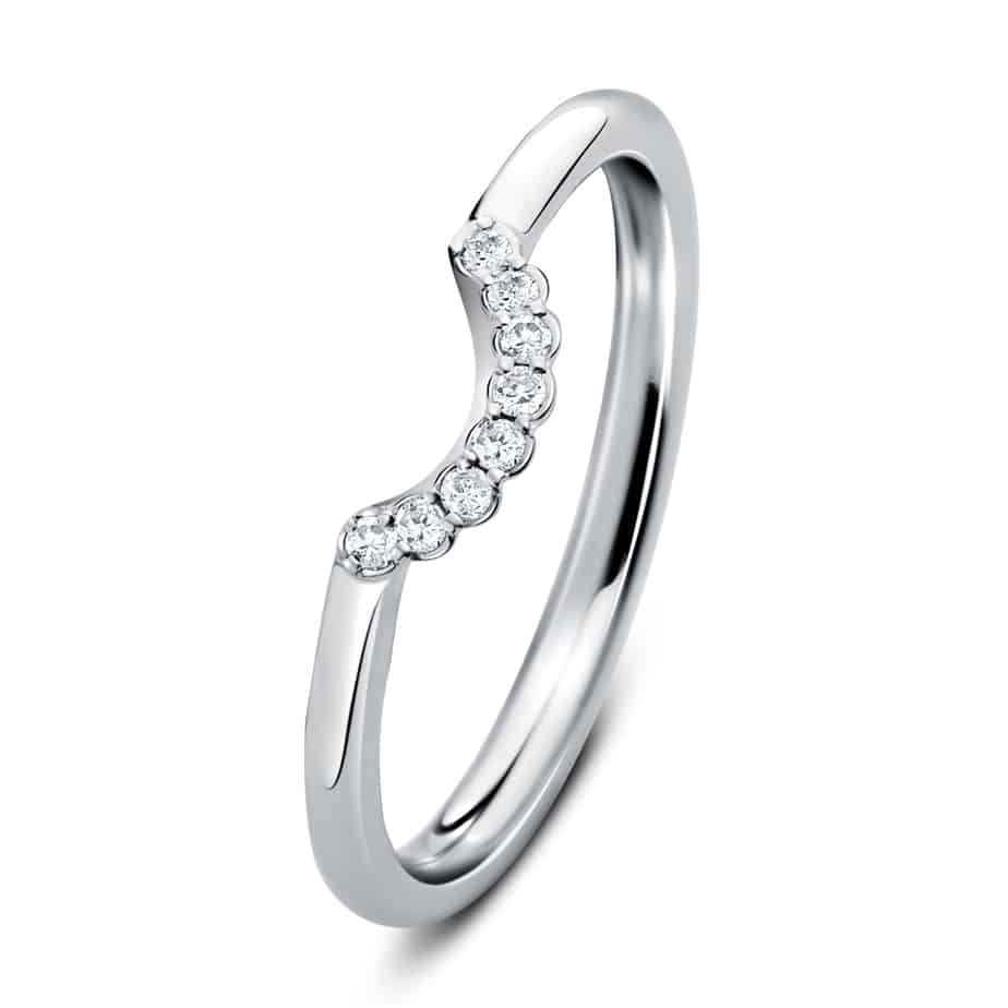 Andrew Geoghegan - 18k White Gold Diamond Cannele Wedding Ring - DESIGNYARD, Dublin Ireland.