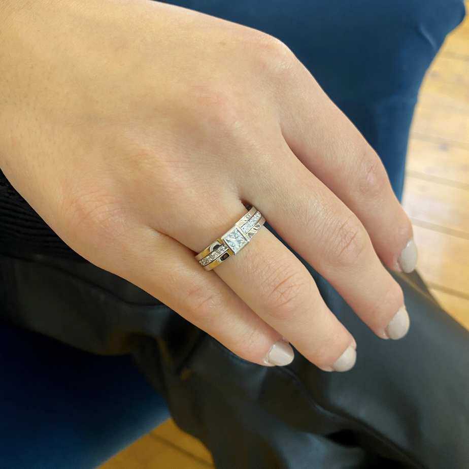 Andrew Geoghegan - 18k White Gold Diamond Unity Princess Ring - DESIGNYARD, Dublin Ireland.