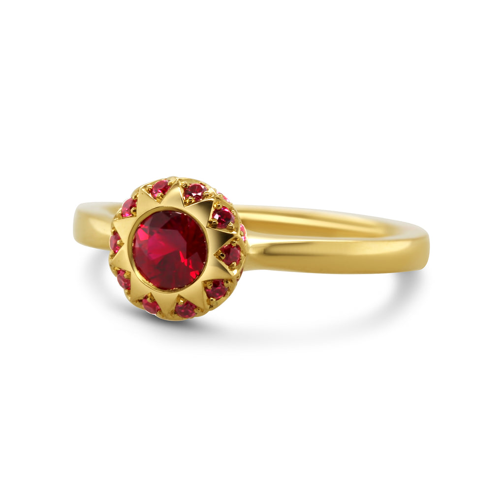 Andrew Geoghegan - 18k Yellow Gold Ruby Asteria Engagement Ring - DESIGNYARD, Dublin Ireland.