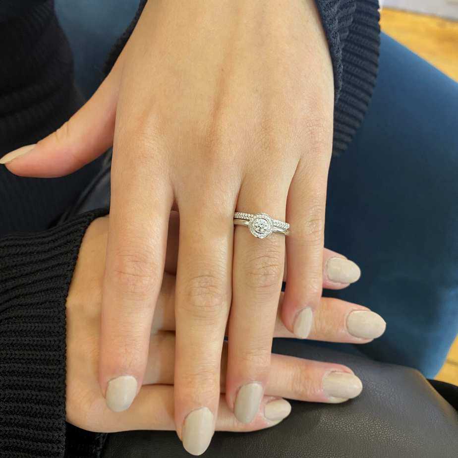 Andrew Geoghegan - Platinum Diamond Clair De Lune engagement Ring - DESIGNYARD contemporary jewellery Dublin Ireland.
